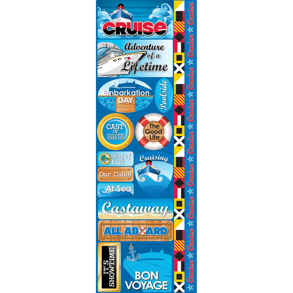 Reminisce Signature Series Cardstock Combo Sticker 4.25"X12" - Cruise