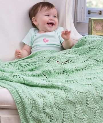 Lace Chevrons Baby Blanket in Red Heart Soft Baby Steps - LW4081EN