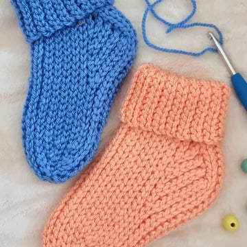 Children’s adjustable size crochet socks pattern S12