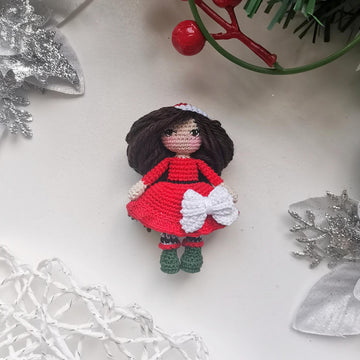 Mini Christmas Doll Amigurumi Ornament