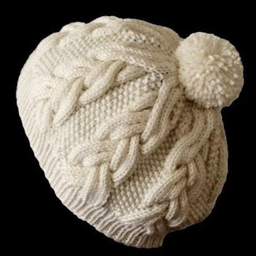 Milky White Cables Hat
