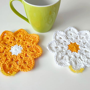 Daisy Coasters - Beginner-friendly Crochet Pattern / Margerite Untersetzer