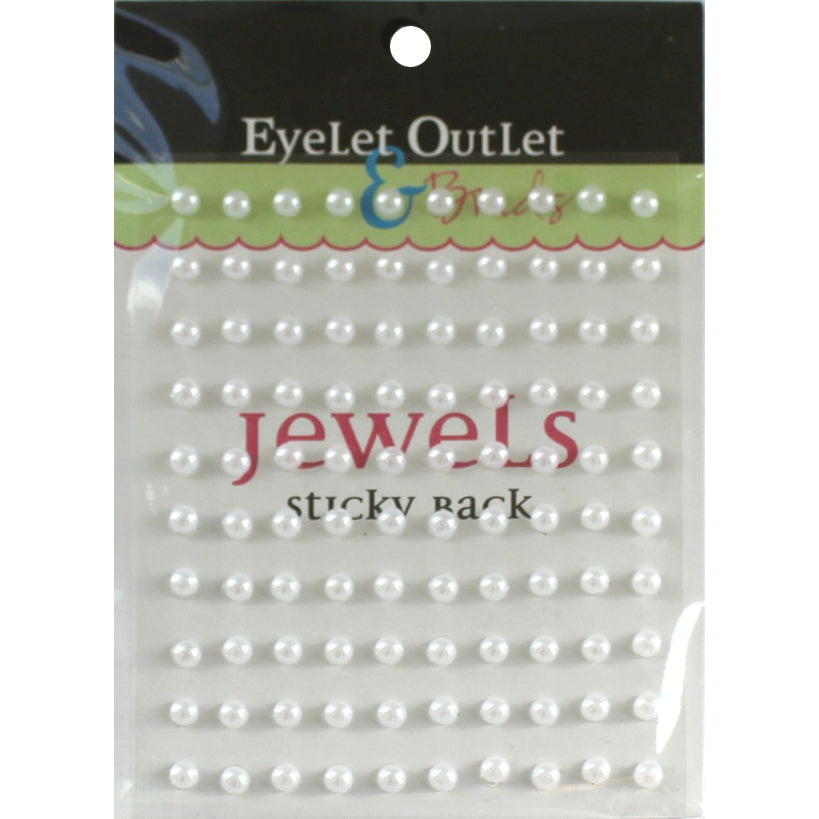 Eyelet Outlet Adhesive Pearls 5mm 100/Pkg - White