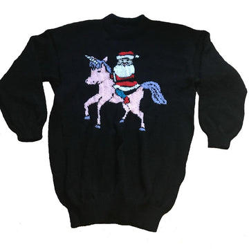 Santa On A Cute Unicorn Jumper  / Sweater