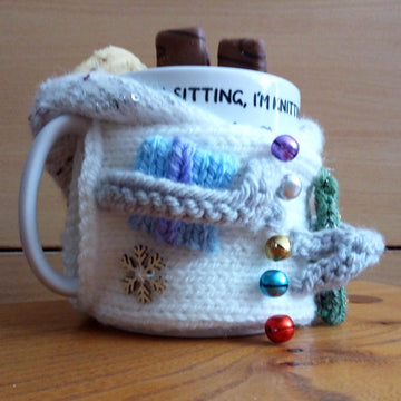 Festive Hoodie Mug Cozies Santa Elf Snowman Gingie
