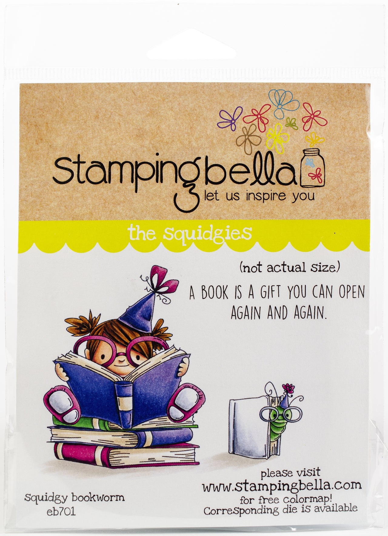 Stamping Bella Cling Stamps - Bookworm Squidgy
