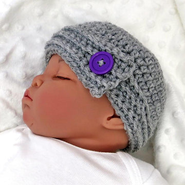 Buttoned Up Baby Beanie and Booties Gift Set