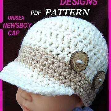 077, NEWSBOY CAP, newborn to adult sizes
