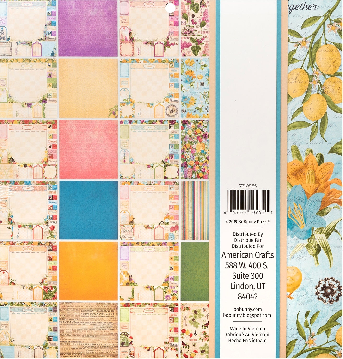 American Crafts BoBunny Single-Sided Paper Pad 12"X12" 48/Pkg - Time & Place, 24 Designs/2 Each
