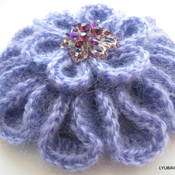 Mohair Brooch Unique Large Flower 3D Tutorial