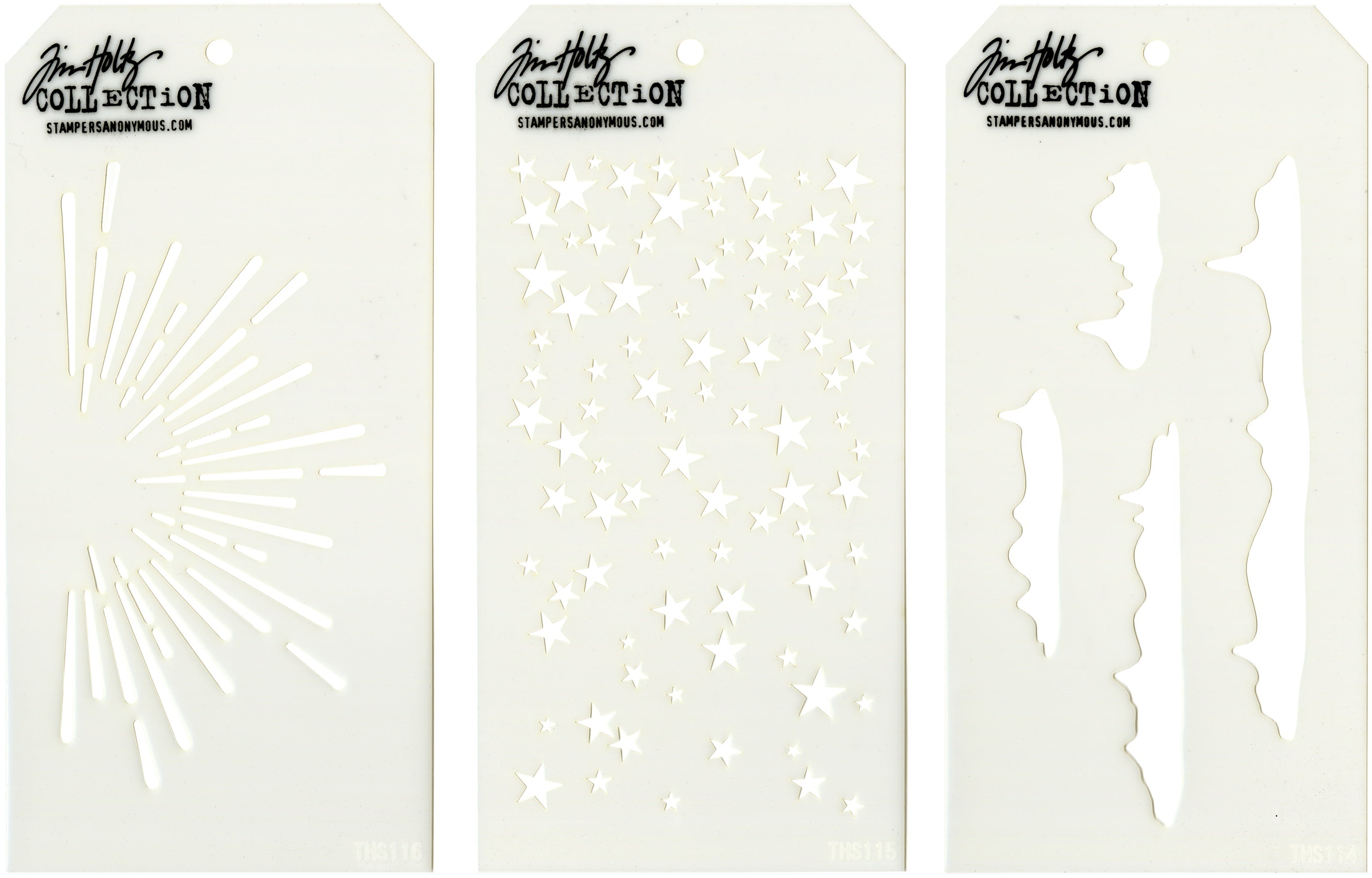 Stampers Anonymous Tim Holtz Mini Layered Stencil Set 3/Pkg - Set #38