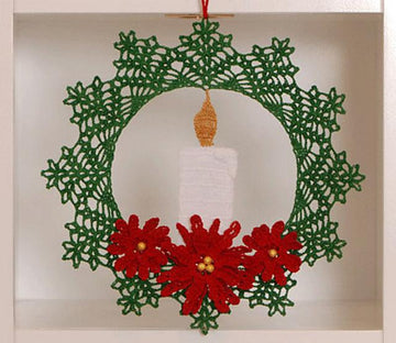 0659 Poinsettia Candle Wreath