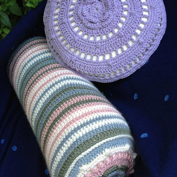 'Lean On Me' Crochet Round Cushion/Bolster