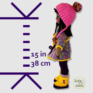 15 inch crochet doll pattern PDF, Small amigurumi doll, Xyla