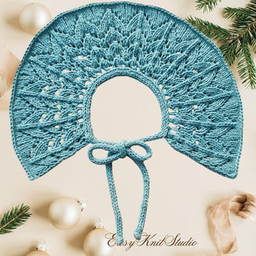 Woodland Lace Knit Collar -Neck Warmer Knitting Pattern