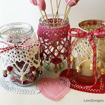 Valentine Hearts Mason Jar  Drape: MwL