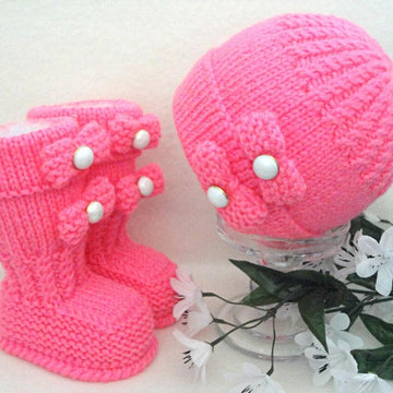 Baby Set Pompom Baby Beanie Baby Uggs PATTERN