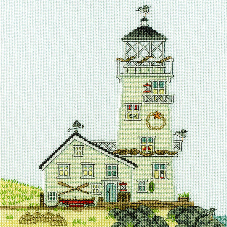Bothy Threads New England Lighthouse Cross Stitch Kit - 26cm x 26cm