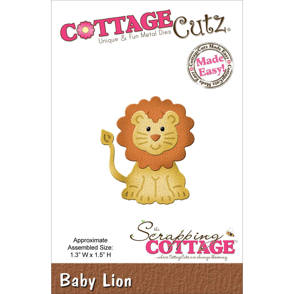 CottageCutz Dies - Baby Lion 1.3"X1.5"