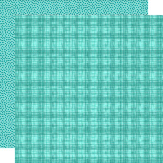Doodlebug Bella Besties Graph/Dot Double-Sided Cardstock 12"X12" 25/Pkg - Gulf