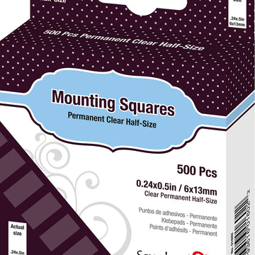 3L Scrapbook Adhesives Mounting Squares 500/Pkg - Permanent, Clear, .5"X.25"