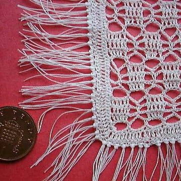 1:12th scale open lace baby shawl