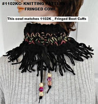 1002K- KNIT fringed boot cuffs