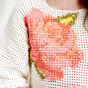 Summer Roses Cross Stitch Top