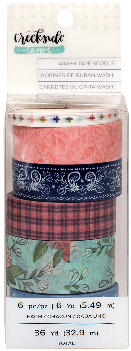 American Crafts One Canoe Two Creekside Washi Tape 36 Yards - 6 Designs/6 Yards Each