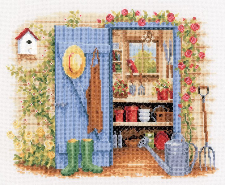 Vervaco My Garden Shed Cross Stitch Kit - 32cm x 26cm