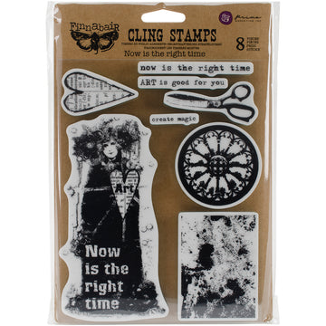 Prima Marketing Finnabair Cling Stamps 6"X7.5" - Now Is The Right Time