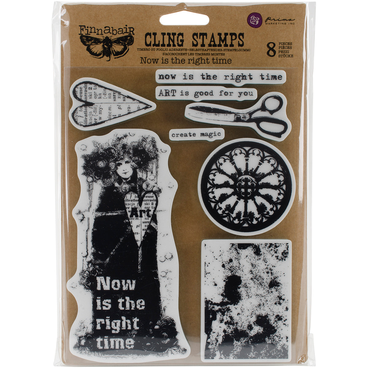 Prima Marketing Finnabair Cling Stamps 6"X7.5" - Now Is The Right Time