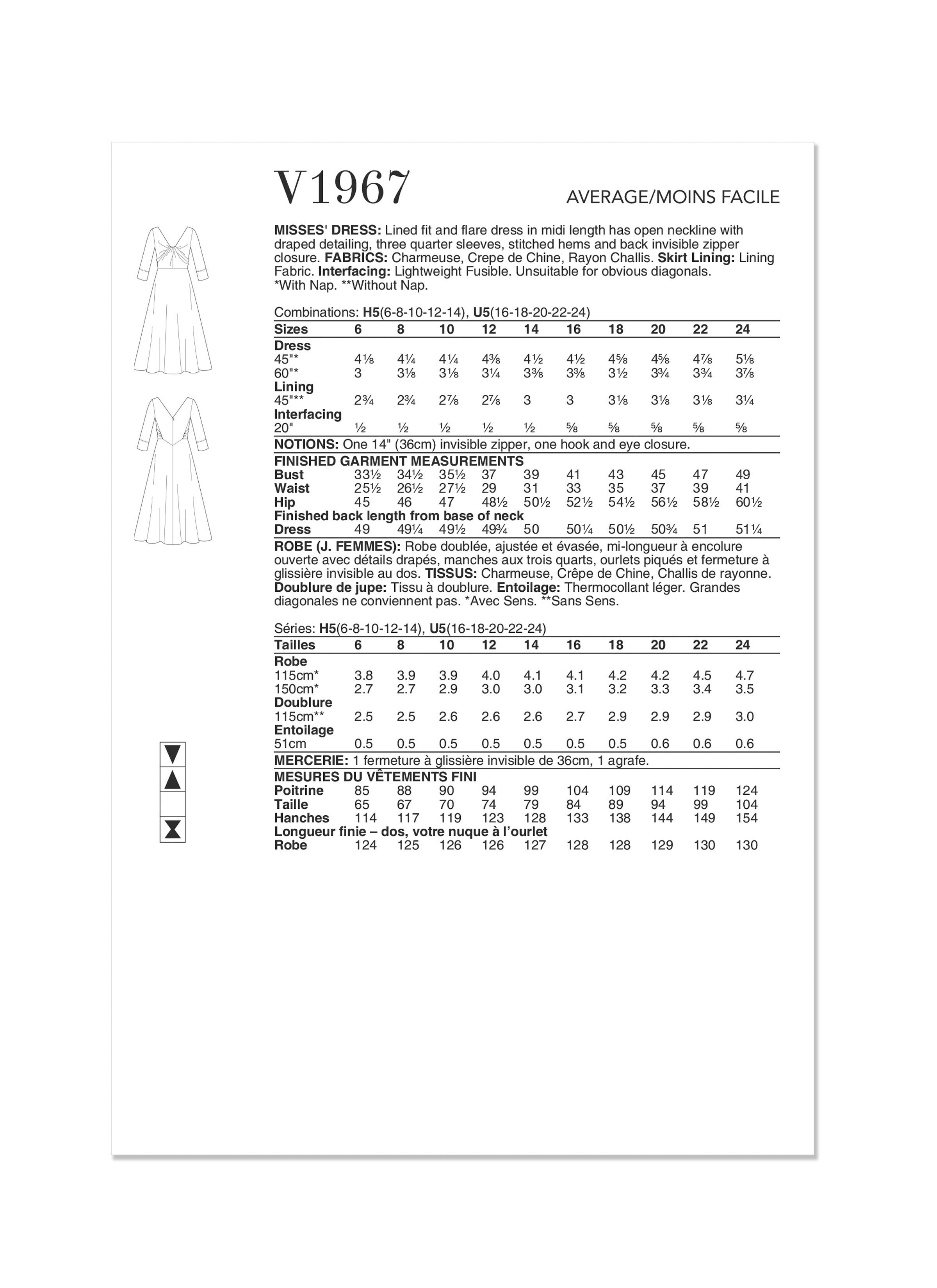 Vogue Sewing Misses' Dress by Rachel Comey V1967 - Sewing Pattern