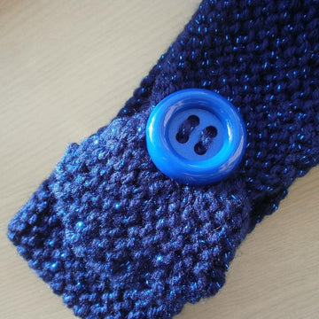 Blue Button Headband