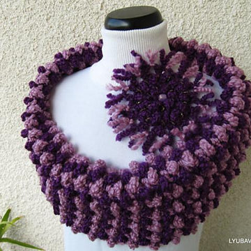 Chunky Cowl Scarf Lavender Shadow