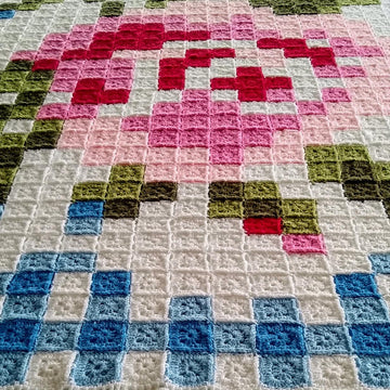 La Vie en Rose Afghan with Border