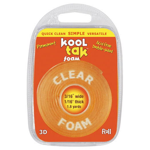 Kool Tak 3D Foam Roll 1.6yds - Clear, .187"X.062"X1.6yds