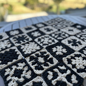 Ebony and Ivory Granny Square
