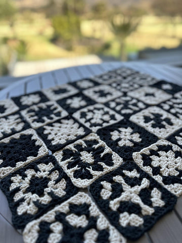 Ebony and Ivory Granny Square