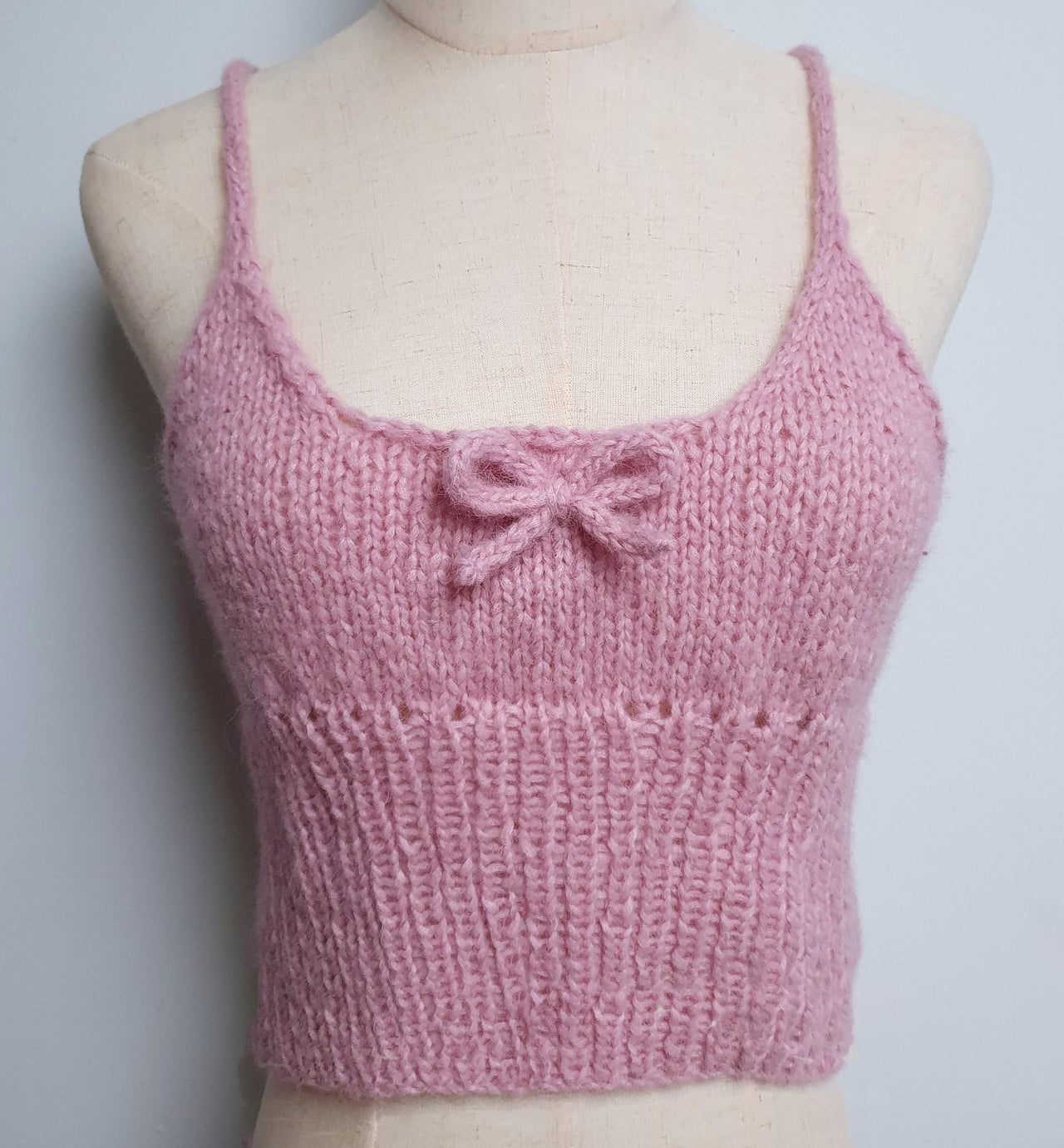Knitted Cami Vest Top with Bow