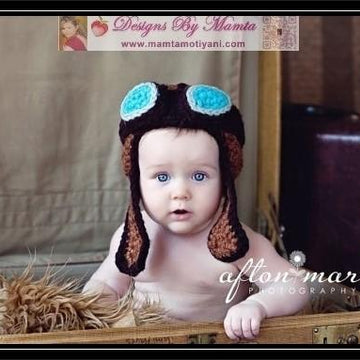 Crochet Aviator Hat Pattern With Goggles Earflaps For Newborn Baby