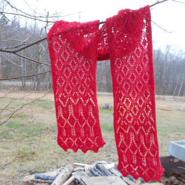 Cranberry Sauce Lace Scarf