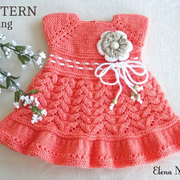 Knitting PATTERN Baby Dress Baby Beanie by Elena Mitchell
