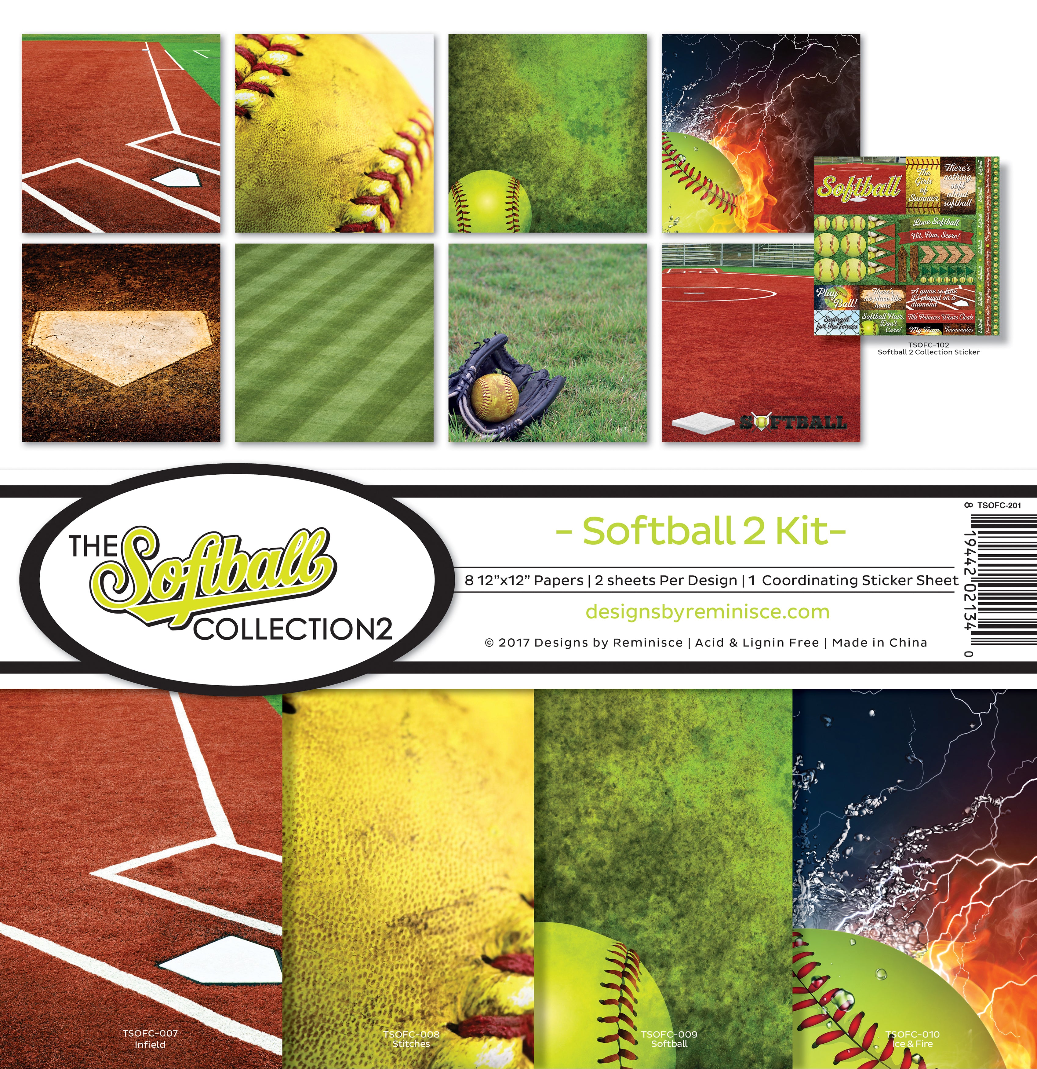 Reminisce Collection Kit 12"X12" - Softball 2