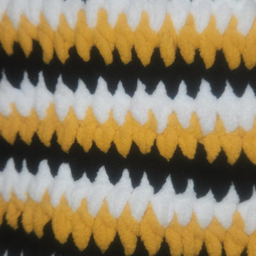 Three-Tone Luxury Chenille Baby Blanket Crochet Pattern