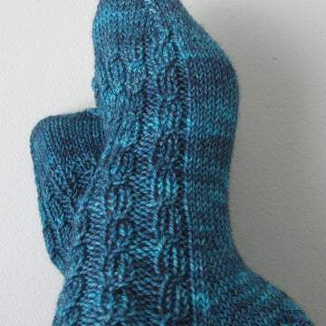 Ribbed Faux Cable Socks