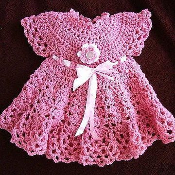 538 pink baby girl dress, newborn to age 6