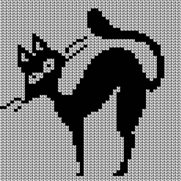 Black Cat Knit Intarsia Chart