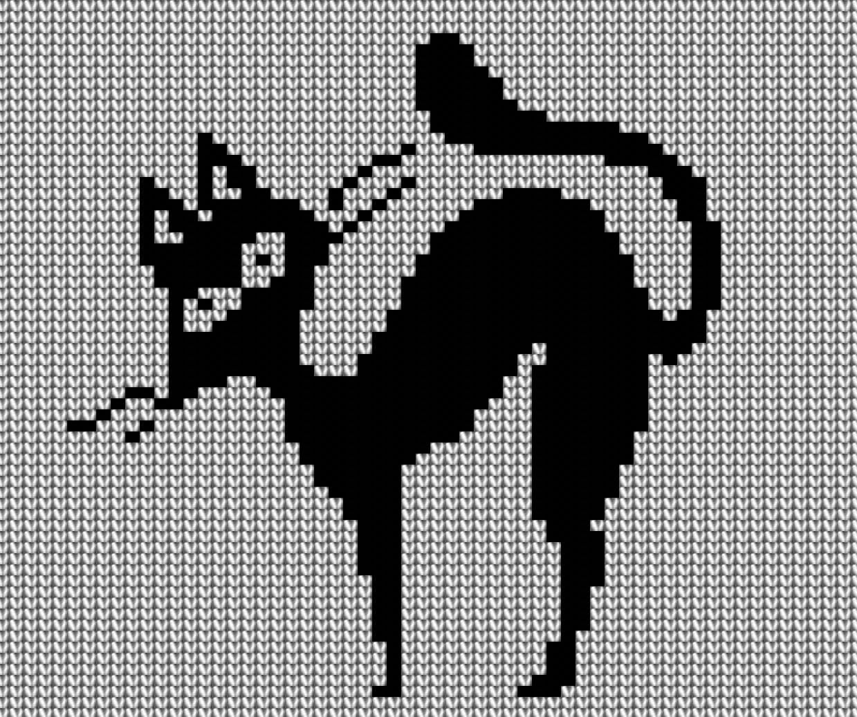 Black Cat Knit Intarsia Chart