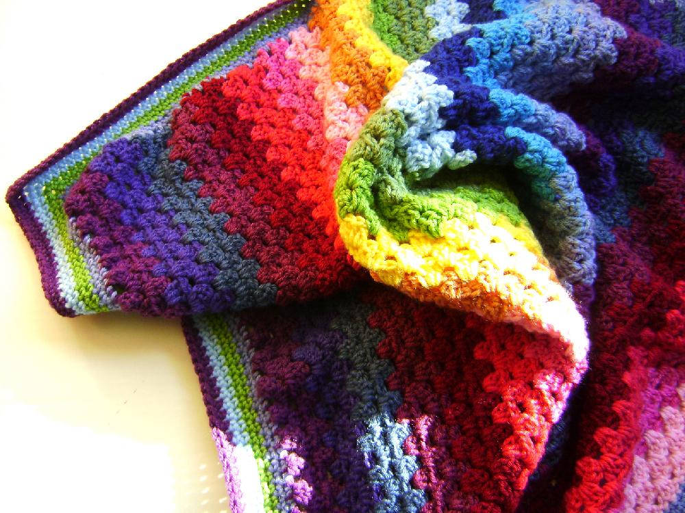 Crochet Technicolor Granny Blanket